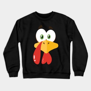 Funny Cute Happy Merry Thanksgiving turkey face Crewneck Sweatshirt